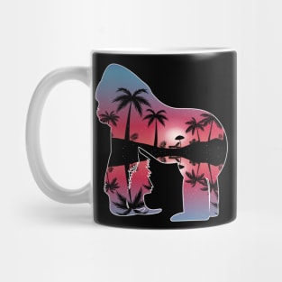 Gorilla Beautiful Sunset Beach Palm Tree Mug